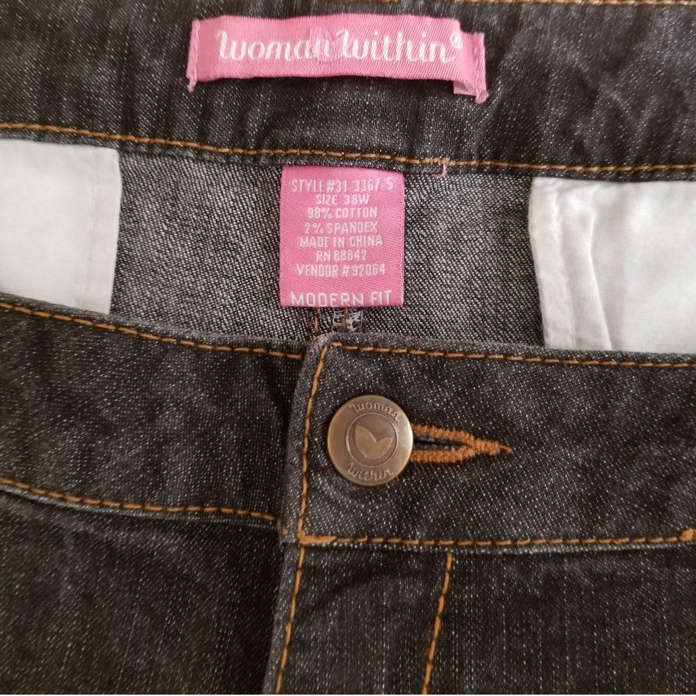 38W Plus Short Dark Wash Wide Leg Trouser Jeans